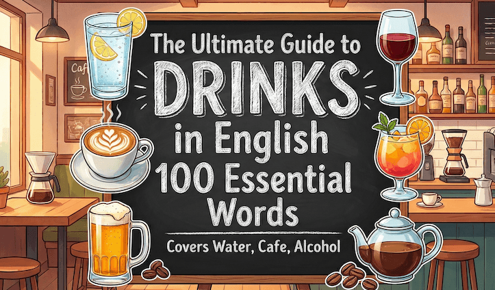 【保存版】飲み物の英語100選|水・カフェ・お酒の種類を完全網