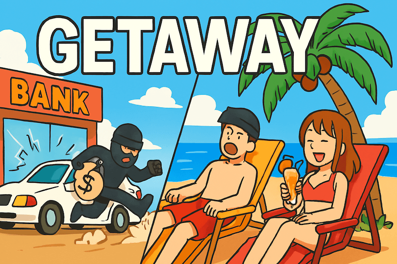 getaway (逃走・休暇)の意味・例文・語源を解説!“getaway car”“weekend getaway”とは?