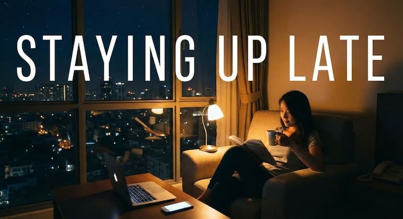 「夜更かしする」は英語で何て言う?徹夜・夜型人間などネイティブの使い分け表現5選