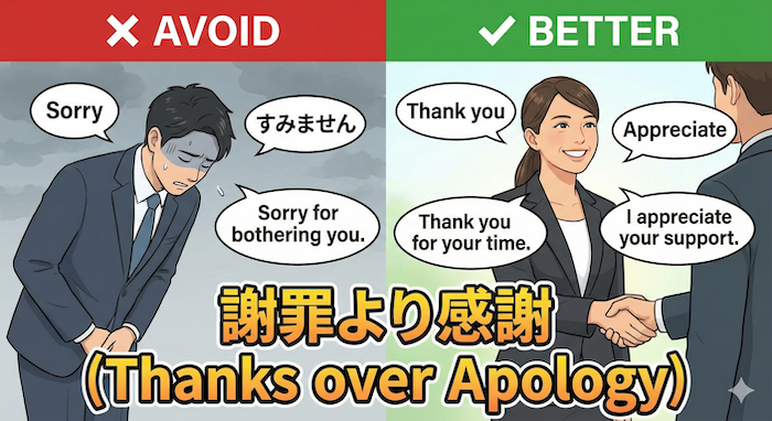 Infographic: Sorry vs. Thank you / インフォグラフィック:謝罪より感謝