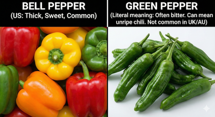 Bell Pepper vs. Green Pepper Comparison