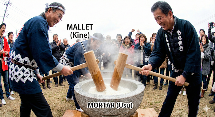 Traditional Japanese mochitsuki event / 伝統的な餅つき行事