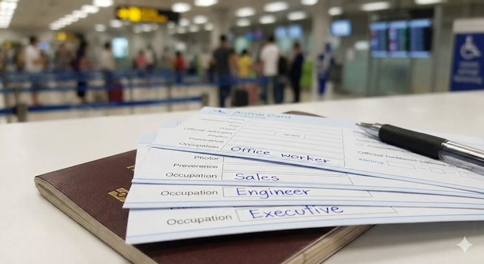 Arrival cards with occupations / è·æ¥ãæžãããå
¥åœã«ãŒã