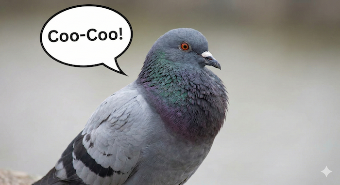 Cooと鳴くPigeon (Pigeon cooing "Coo-Coo!")