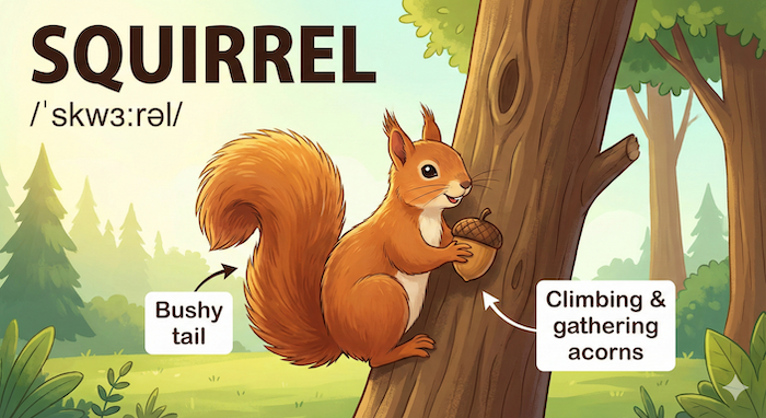 「リス」を表す基本の英単語:Squirrel