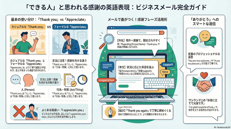ビジネスのありがとう英語表現ガイド インフォグラフィいく